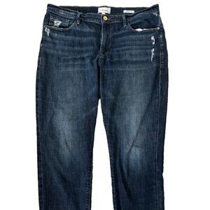 Frame Le Garcon Jeans Denim Crop Womens Boyfriend Covant Feather Distress SZ32
